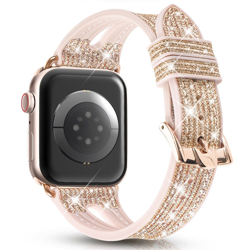 For Apple Watch Series 9 8 7 41mm 6 5 SE SE(2022) SE (2023) 4 40mm 3 2 1 38mm KINGXBAR Sparkling Silicone Watch Band Glitter Strap Replacement Adjustable Wristband For Apple Watch Series 9 8 7 41mm 6 5 SE SE(2022) SE (2023) 4 40mm 3 2 1 38mm KINGXBAR Sparkling Silicone Watch Band Glitter Strap Replacement Adjustable Wristband